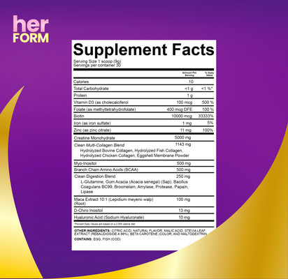 HERFORM Creatine for Women – Myo-Inositol + Collagen Blend